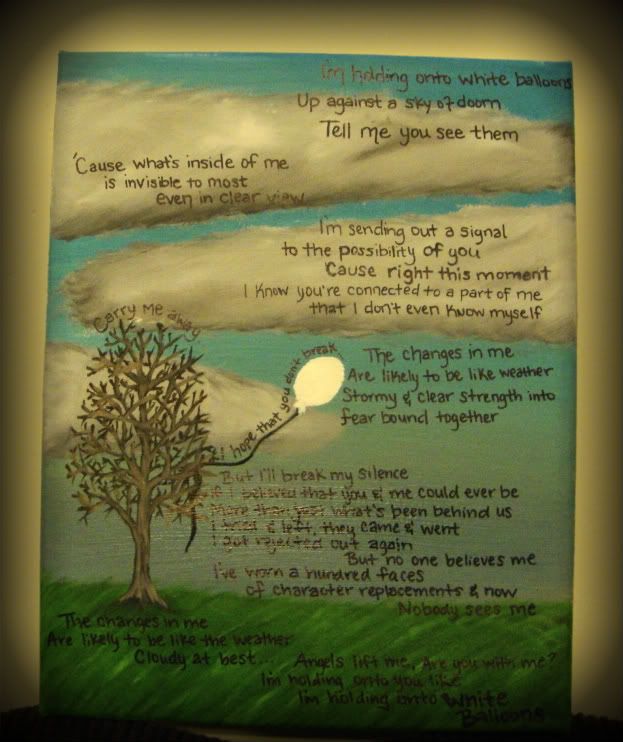 Im holding onto you like Im holding onto White Balloons