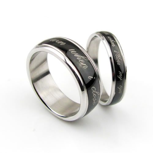    Wedding Rings on His Her Matching Black Titanium Ring Set Wedding Bands Fashion Custom