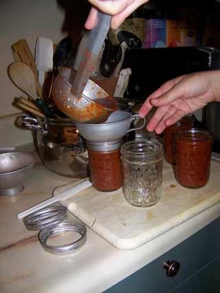 into the jars