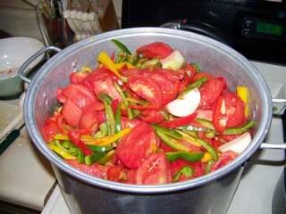 cooked ingredients