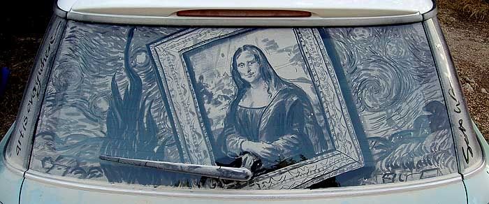 scott wade mona lisa, dirty car art
