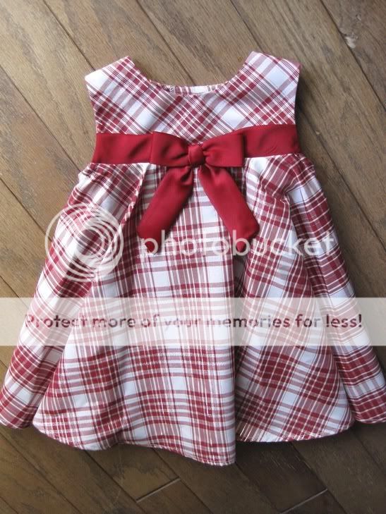 Baby Girls Red White Plaid Dress Velvet Bolero Jacket Bonnie Jean Size 
