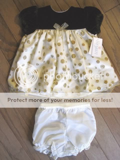 Girls Dress Polka Dot Gold Brown Bryan Infant 3 9 Mos