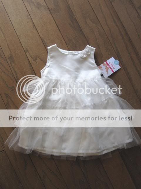 Baby Girls White Dress Carter's Ruffles Roses Infant Size 18 Months