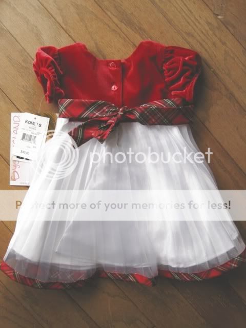 Girls White Dress Red Velvet Bodice Infant Baby Youngland Size 12 18 Months