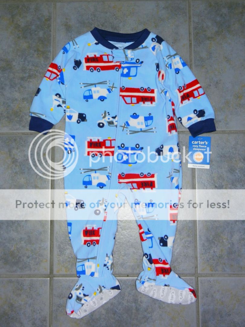 Boys Sleeper Blue Size 12 Months Baby Footed Pajamas Carter's Infant Trucks