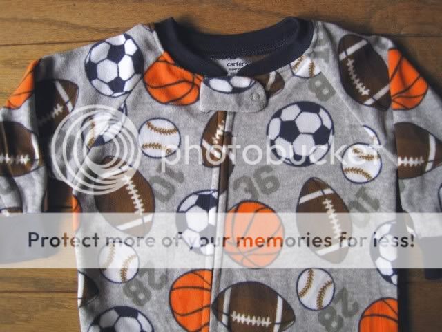 Toddler Boys Pajamas Gray Footed Sports Sleeper Baby Size 12 months 4T 