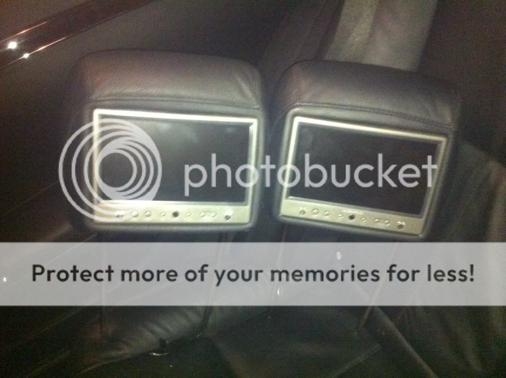 Mercedes Black Leather Headrest Monitors from w221/s550